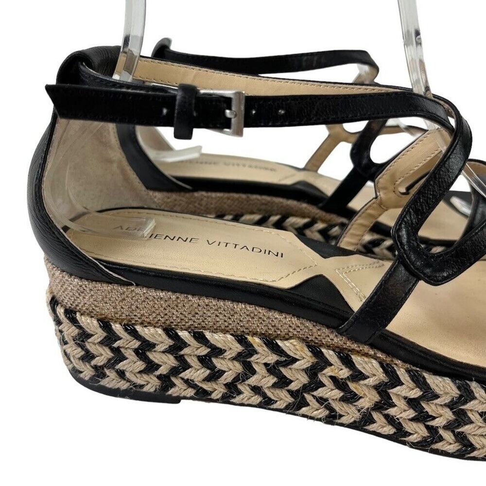 Adrienne Vittadini Louie Womens Leather Wedge Sandals Espadrilles Shoes sz 7 - Picture 14 of 16